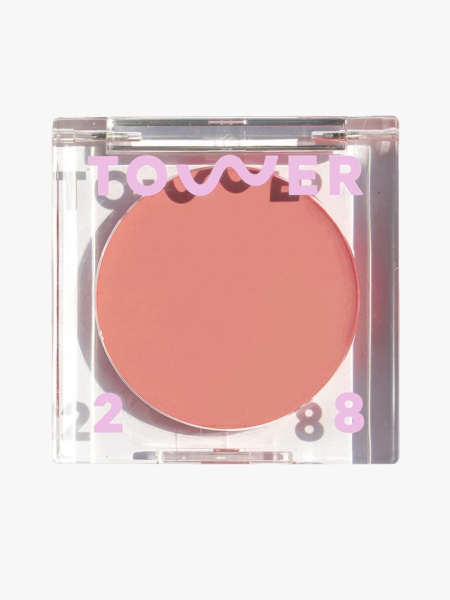 Tower 28 Beach Please Cream Blush in branded component on a light gray background
